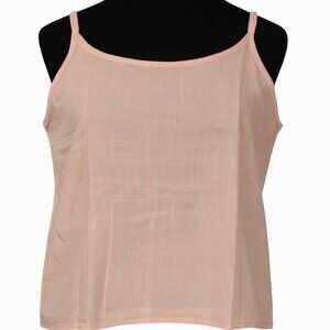 Peach Basic Adjustable Spaghetti Strap Camisole Tank Top - Size Small